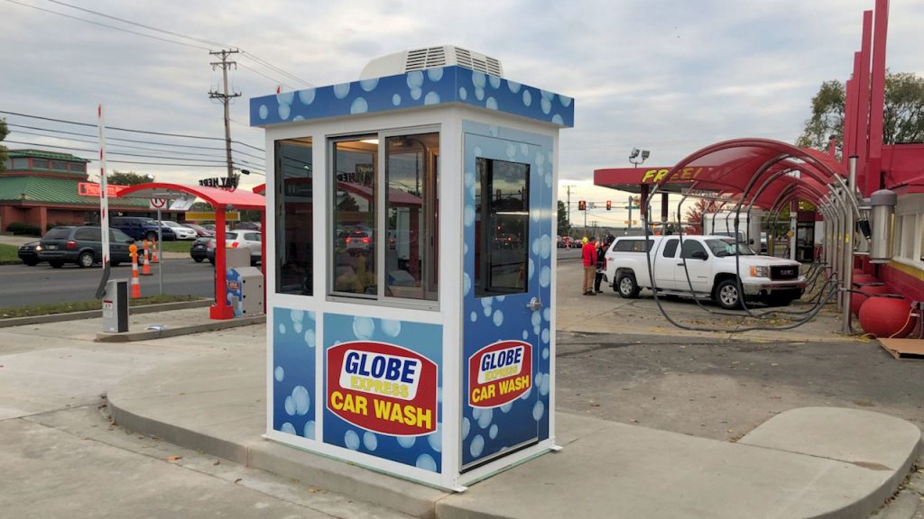 Car Wash Cashier Booth with Swing Door